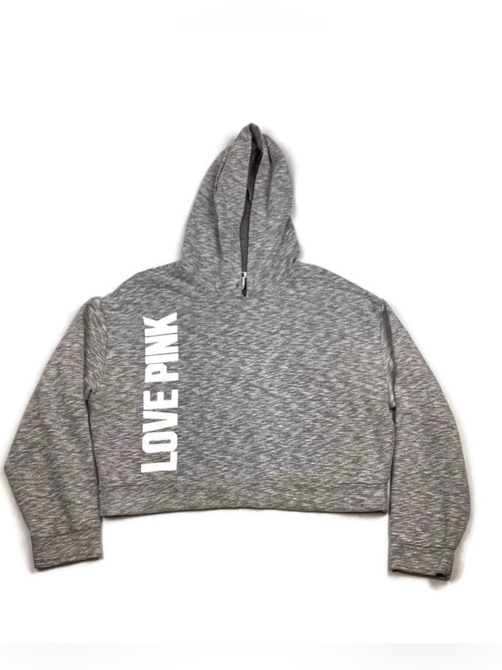 Victoria's Secret PINK Women's Gray Crop Knit Hoodie
